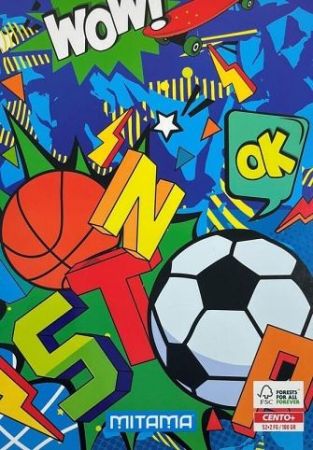 Sešit "Fantasy colours", A4+, linkovaný s okraji, 52+2 listů, Double Ball, MITAMA 62167-90