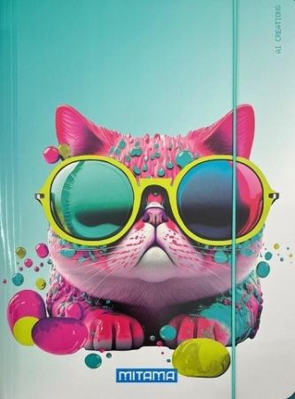 Desky s gumičkou "Animal", kočka, MITAMA 62730-90088