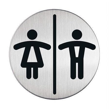 Piktogram "Dámské/Pánské WC", samolepicí, nerez, DURABLE 492023