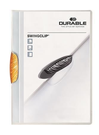 Desky s rychlovazačem "Swingclip 30", oranžová, s klipem, A4, DURABLE 226009