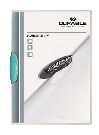 Desky s rychlovazačem "Swingclip 30", světle modrá, s klipem, A4, DURABLE 226014