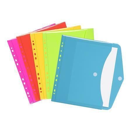 Spisové desky s drukem "Happy Fluo", mix barev, A4, PP, s děrováním, VIQUEL 151731-08