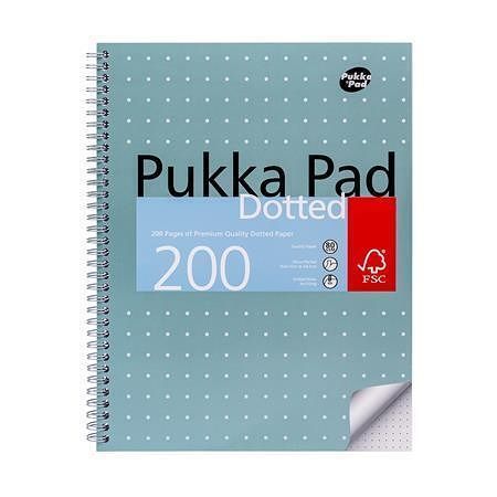 Spirálový sešit "Metallic Jotta", A4+, tečkovaný, 100 listů, PUKKA PAD JM018DOT