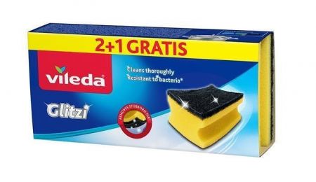 Čisticí houba "Glitzi", 2+1 ks, antibakteriální, VILEDA F0007A