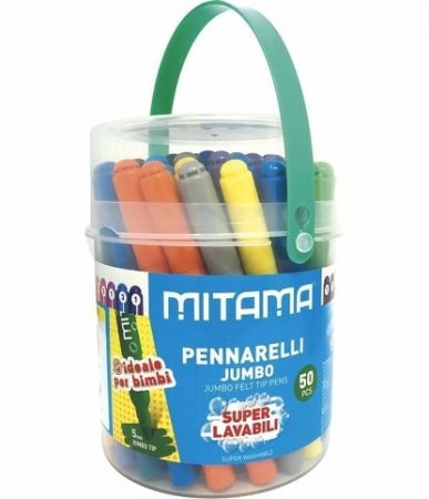 Fixy JUMBO, sada, 50 ks, omyvatelné, 5 mm, kulaté, MITAMA 62875