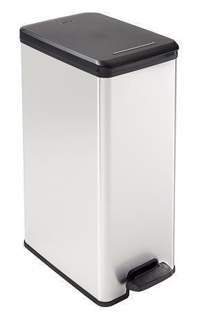 Odpadkový koš "Slim Bin", černo-stříbrná, pedálový, 40 l, CURVER 213298