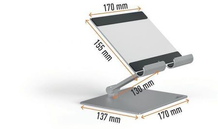 Stojan na tablet "RISE", stříbrná, DURABLE