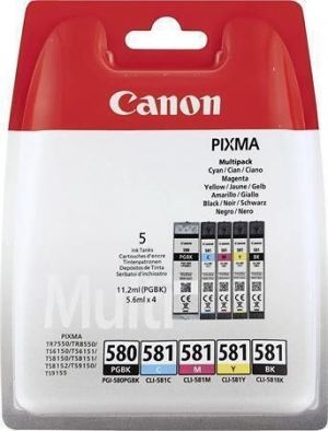 PGI580/CLI581 Inkoustová cartridge multipack pro Pixma TS7550, 8150, 9150 tiskárny, CANON,