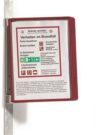 Prezentační kapsa "VARIO® 5 MAGNETIC", červená, magnetická, nástěnná, 5 kapes, DURABLE
