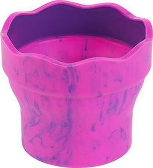 Kelímek na štětce "Click&amp;Go", mramorově růžová, plast, FABER-CASTELL 181527