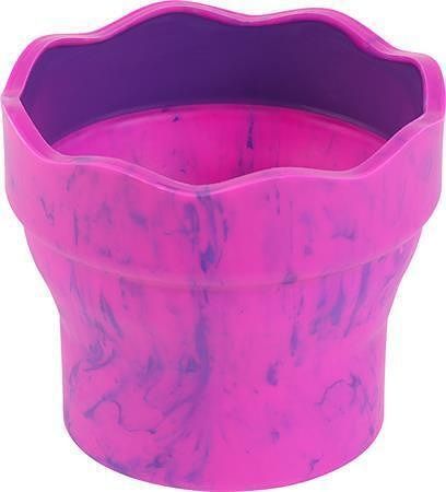 Kelímek na štětce "Click&amp;Go", mramorově růžová, plast, FABER-CASTELL 181527