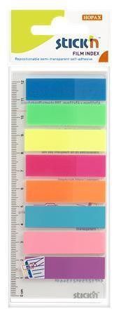 Samolepicí záložky, mix neonový barev, 45 x 12 mm, 8x 25 listů, plast, STICK N 21345