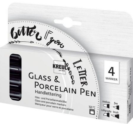 Sada fixů na porcelán a sklo HANDLETTERING, 4ks, KREUL