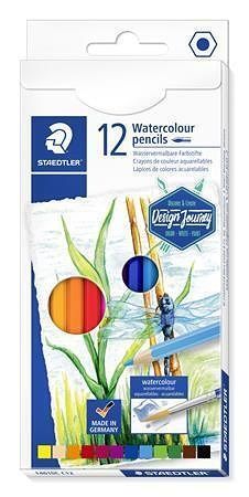 Akvarelové pastelky "Design Journey", 12 různých barev, sada, šestihranné, STAEDTLER