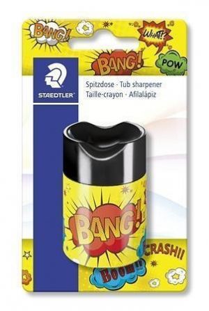 Ořezávátko "Comic", mix motivů, 1 otvor, se zásobníkem, STAEDTLER