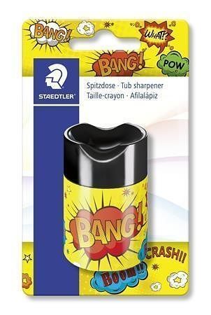 Ořezávátko "Comic", mix motivů, 1 otvor, se zásobníkem, STAEDTLER