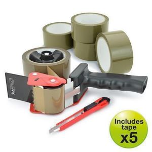 Odvíječ na lepicí pásku "Germ-Savvy 960", ruční, 5x hnědá lepicí páska+odlamovací nůž, RAP