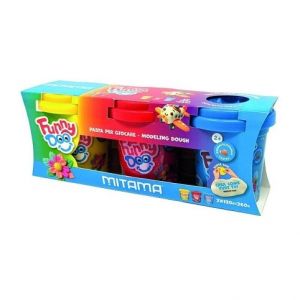 Modelína FUNNY DOO, sada 3 barvy, 3x120 g, červená, modrá, žlutá, MITAMA 63848