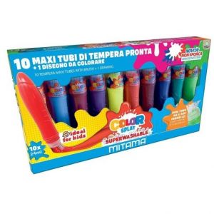 Temperové barvy, sada 10 barev, tuba se štětcem, MITAMA 62864