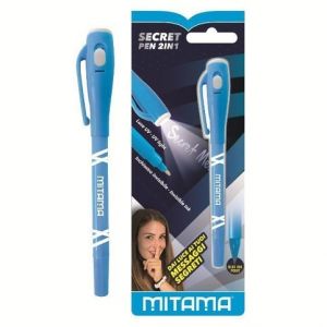 Kuličkové magické pero s UV svítidlem, modrá, 2v1, MITAMA 61921A