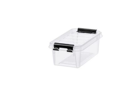 Úložný box "Classic 0,5", průhledný, plast, 0,3 l, černé úchytky, SMARTSTORE 3452070