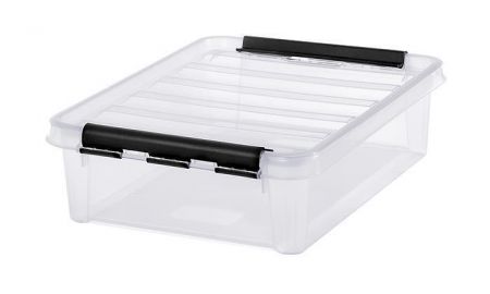 Úložný box "Classic 14", průhledný, plast, 8 l, černé úchytky, SMARTSTORE 3589070