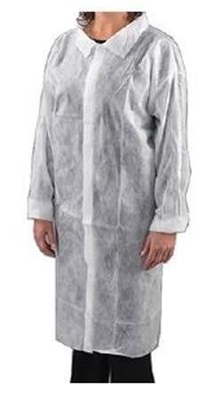 Plášť se suchými zipy, bílá, velikost M, jednorázový, PP, 10 ks/balení, 1212-20-M T