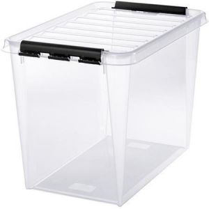 Úložný box "Classic 65", plast, průhledný, 61 l, černé úchytky, SMARTSTORE 3477070
