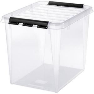 Úložný box "Classic 50", plast, průhledný, 52 l, černé úchytky, SMARTSTORE 3542070