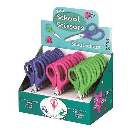 Nůžky školní "Fitcut Smart", displej/24 ks, mix barev, 17,5 cm, PLUS 34567