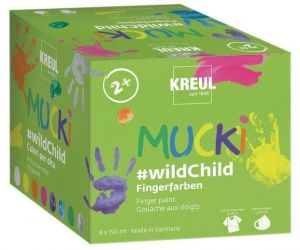 Sada prstových barev, "MUCKI Premium wildChild", 8 barev, 8x150ml, KREUL