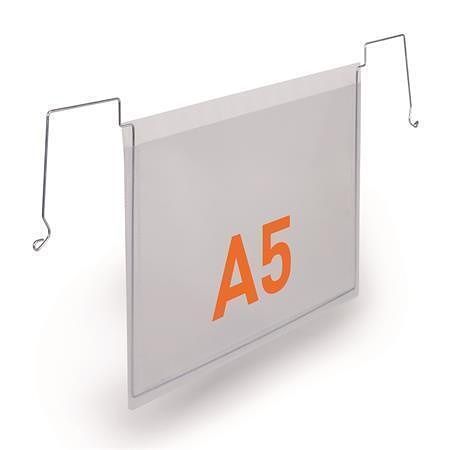 Logistická kapsa, transparentní, A5, horizontální, s drátem, 50 ks/balení, DURABLE 118419