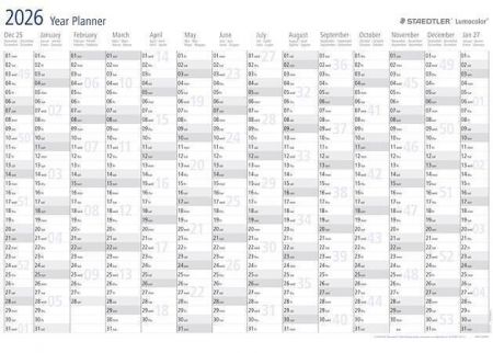 Roční plánovač 2026 "Lumocolor", 84 x 60 cm, STAEDTLER 641 YP-1  26