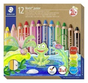 Barevné pastelky "Noris Junior", 12 barev, 3v1, STAEDTLER 140 C12
