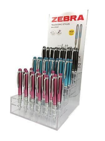 Kuličkové pero "Telescopic Metal Stylus", displej/36 ks, modrá, 0,24 mm, teleskopické, kov