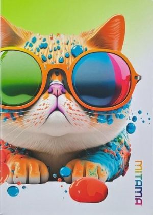 Sešit "Animal", A4+, linkovaný, 40+2 listů, kočka, MITAMA 62733-90106