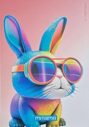 Sešit "Animal", A4+, linkovaný s okraji, 40+2 listů, králík, MITAMA 62744-90117