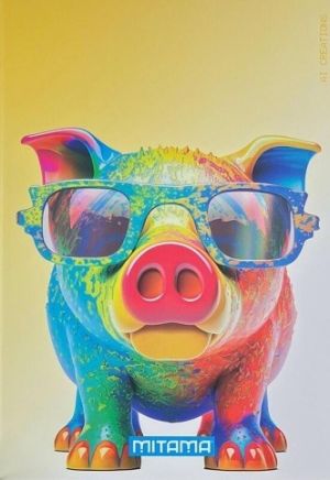 Sešit "Animal", A4+, linkovaný s okraji, 40+2 listů, prasátko, MITAMA 62744-90113