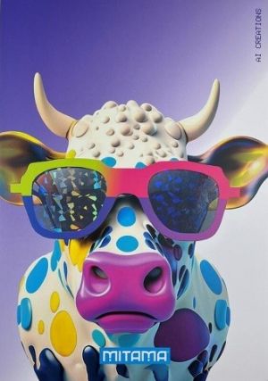 Sešit "Animal", A4+, linkovaný s okraji, 40+2 listů, kráva, MITAMA 62744-90118