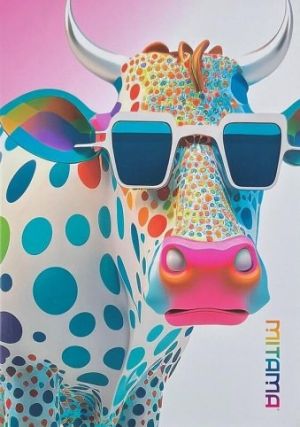 Sešit "Animal", A4+, linkovaný, 40+2 listů, kráva, MITAMA 62733-90109