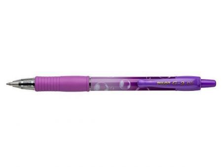 Gelové pero "G-2 Purple Bubble", fialová, 0,32 mm, stiskací mechanismus, PILOT BLG27TRB-PU