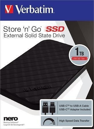 SSD (externí paměť) "Store 'n' Go", černá, 1TB, USB 3.1, VERBATIM