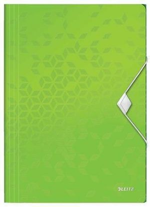 Desky s gumičkou "Wow", zelená, A4, PP, LEITZ