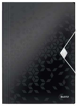 Desky s gumičkou "Wow", černá, A4, PP, LEITZ