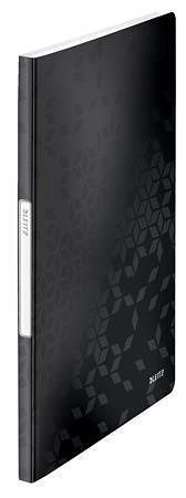 Katalogová kniha "Wow", černá, 20 kapes, A4, PP, LEITZ