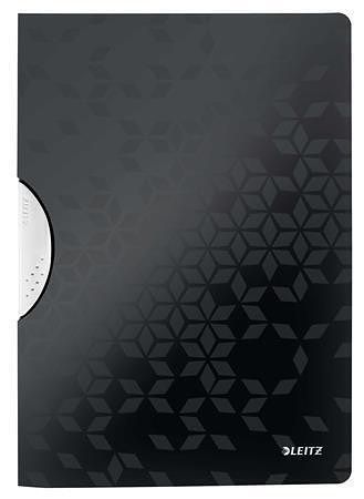 Desky s rychlovazačem "Wow ColorClip", černá, A4, s klipem, PP, LEITZ