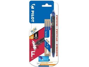 Roller "Frixion Point Clicker", modrá + 3x náplň, 0,25 mm, vymazatelný, PILOT BLRT-FRP5-L+