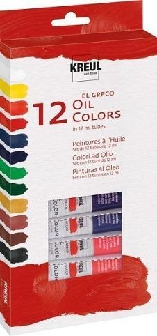  Sada Olejové barvy EL GRECO, v tubách, 12 barev, KREUL
