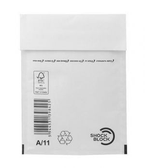 Obálka, bílá, bublinková, W1, vnější rozměry: 120x175 mm, vnitřní rozměry: 100x165 mm, VIC