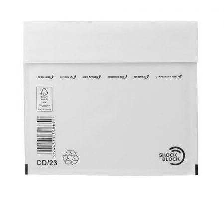 Obálka, bílá, bublinková, CD, W3, vnější rozměry: 175x200 mm, vnitřní rozměry: 165x180 mm,